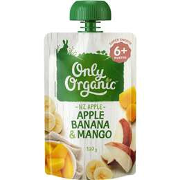 Only Organic Apple Banana Mango Pouch 120g