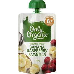 Only Organic Banana Raspberry Vanilla Pouch 120g