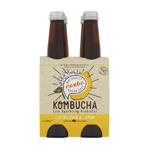 Nexba Elderflower & Lemon Kombucha 330ml 4pk