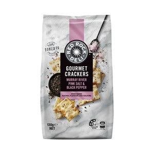 Red Rock Deli Murray River Pink Salt & Black Pepper Cracker 130g