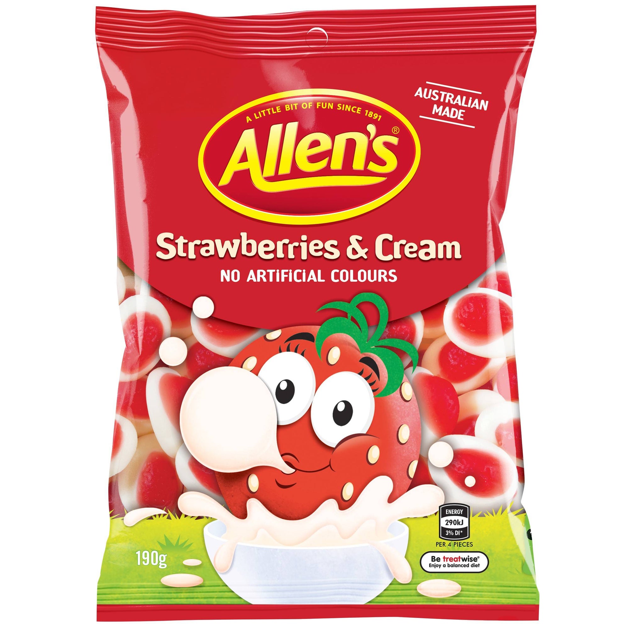 Allens Strawberries and Cream 190g