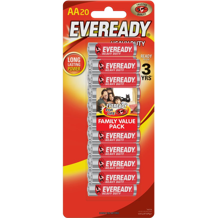 Eveready Heavy Duty AA Batteries 20pk