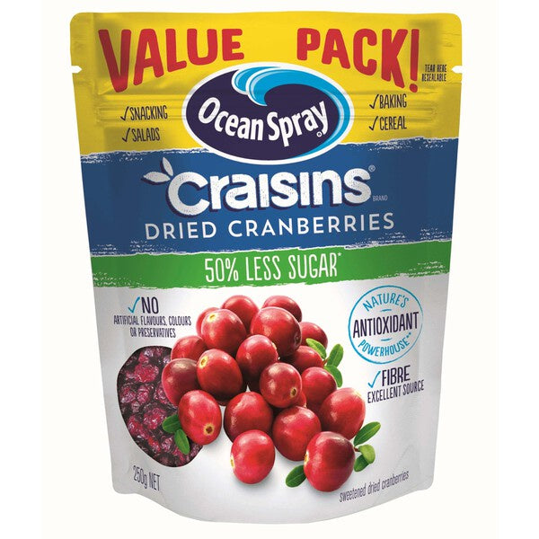 Ocean Spray 50% Less Sugar Craisins 250g