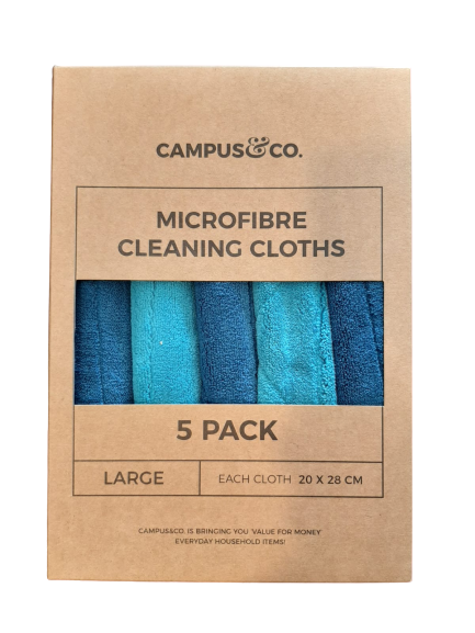 Campus & Co Blue Microfibre Cleaning Cloths 5pk