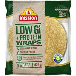 Mission Low GI & Protein Wrap 6pk 425g