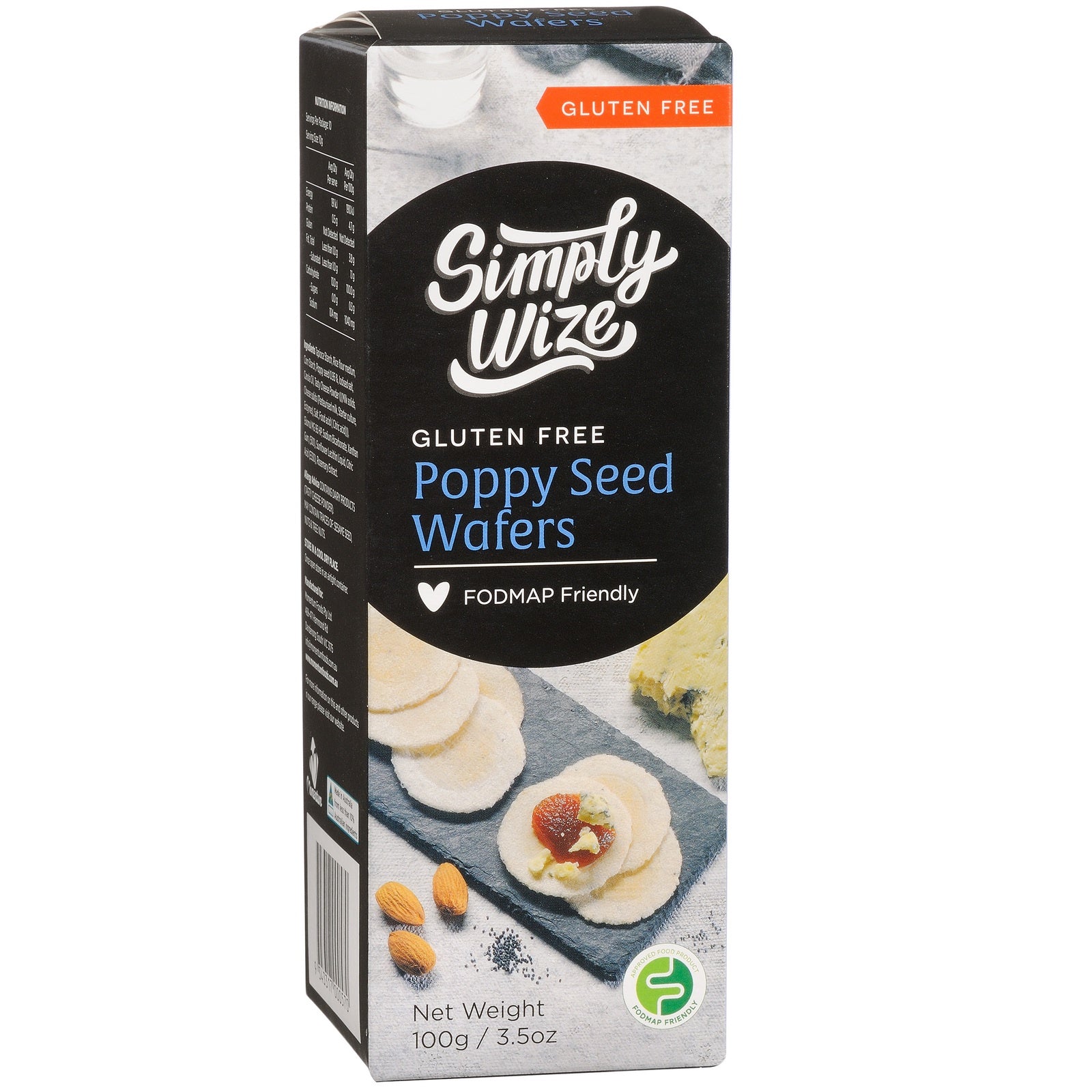 Simply Wize GF Poppy Seed Wafers 100g