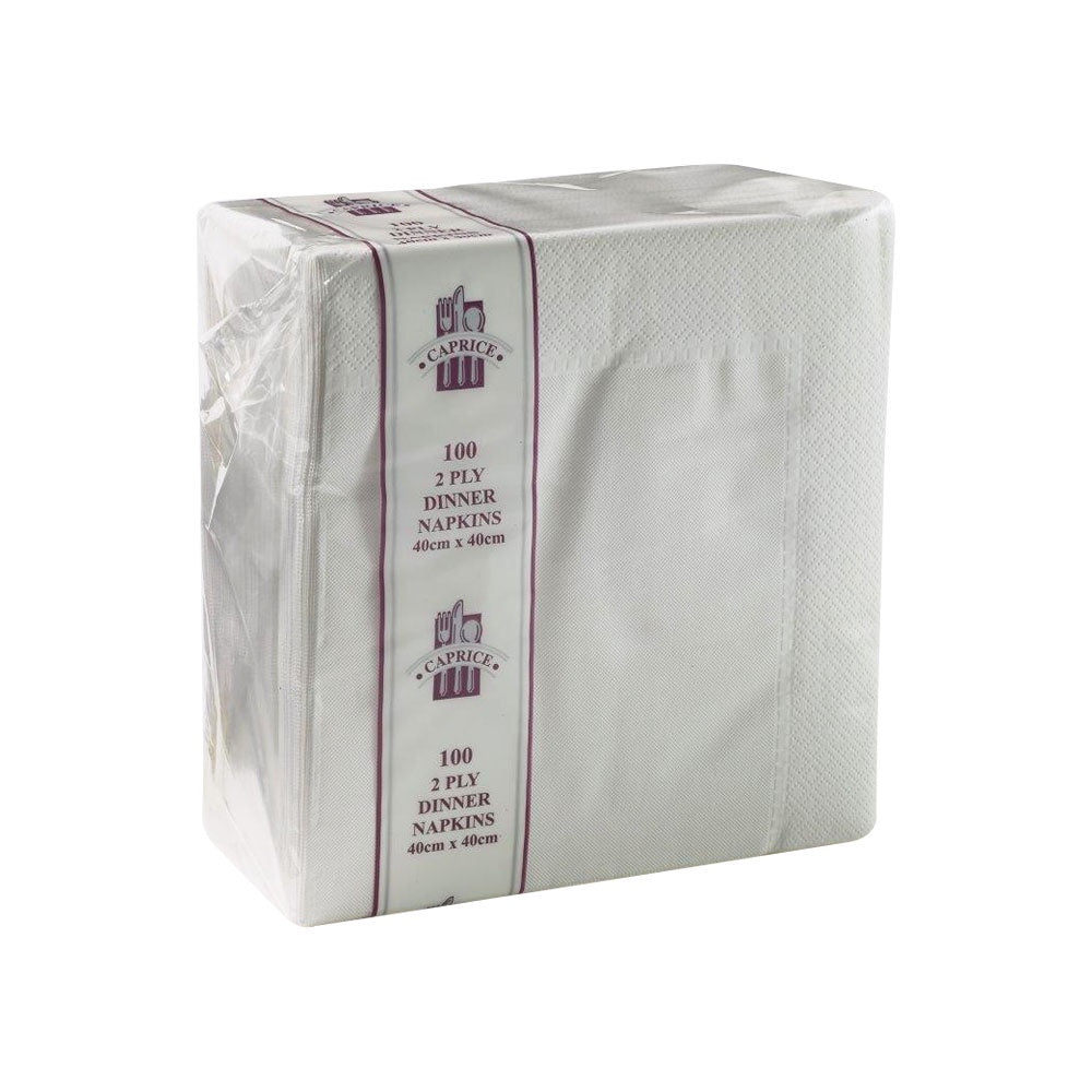 Caprice White Dinner Serviettes 2ply 100pk