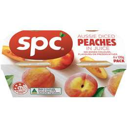 SPC Aussie Diced Peaches in Juice 120g 4pk