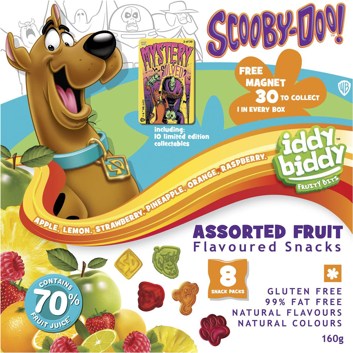 Iddy Biddy Scooby Doo Assorted Fruit Snack 160g 8pk