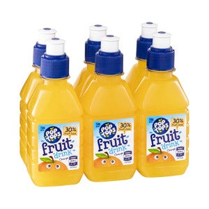 Pop Tops Orange Fruit Drink 250ml 6pk