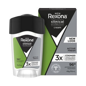 Rexona Mens Active Fresh Clinical Protection Deodorant Cream 48g