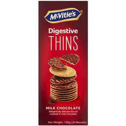 McVities Thins Milk Chocolate Biscuits 150g