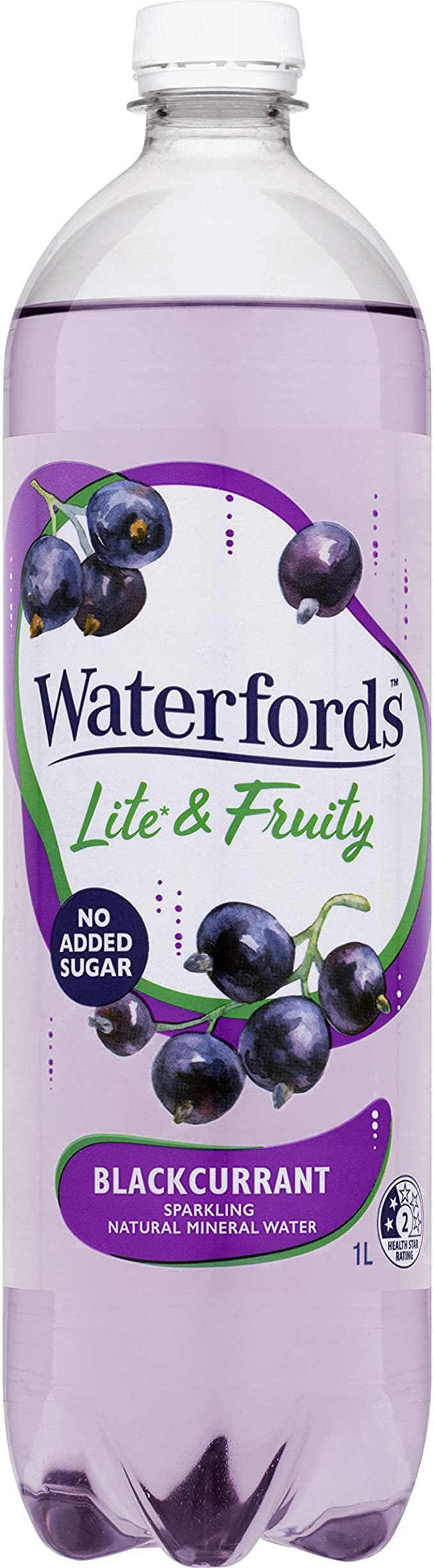 Waterfords Blackcurrant Lite & Fruity Sparkling Mineral Water 1l