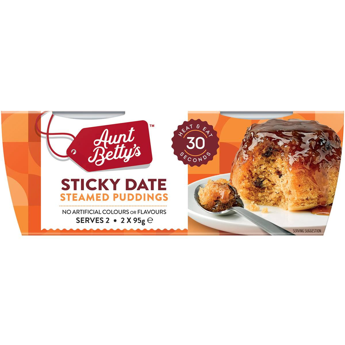 Aunt Bettys Sticky Date Steamed Pudding 2pk 95g