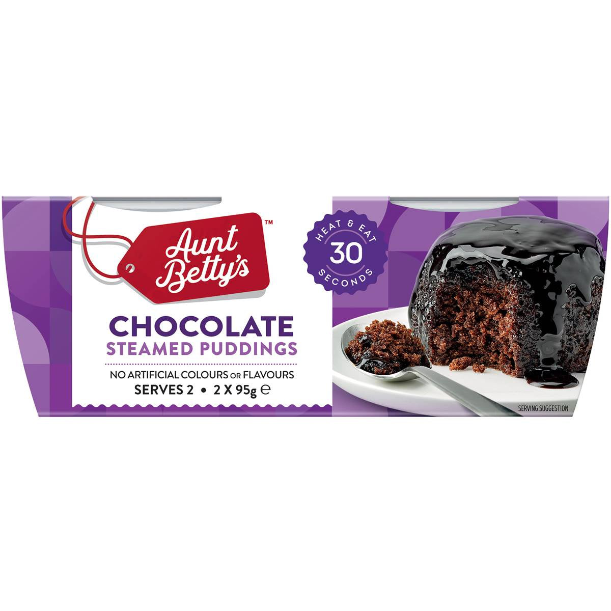 Aunt Bettys Chocolate Steamed Pudding 2pk 95g