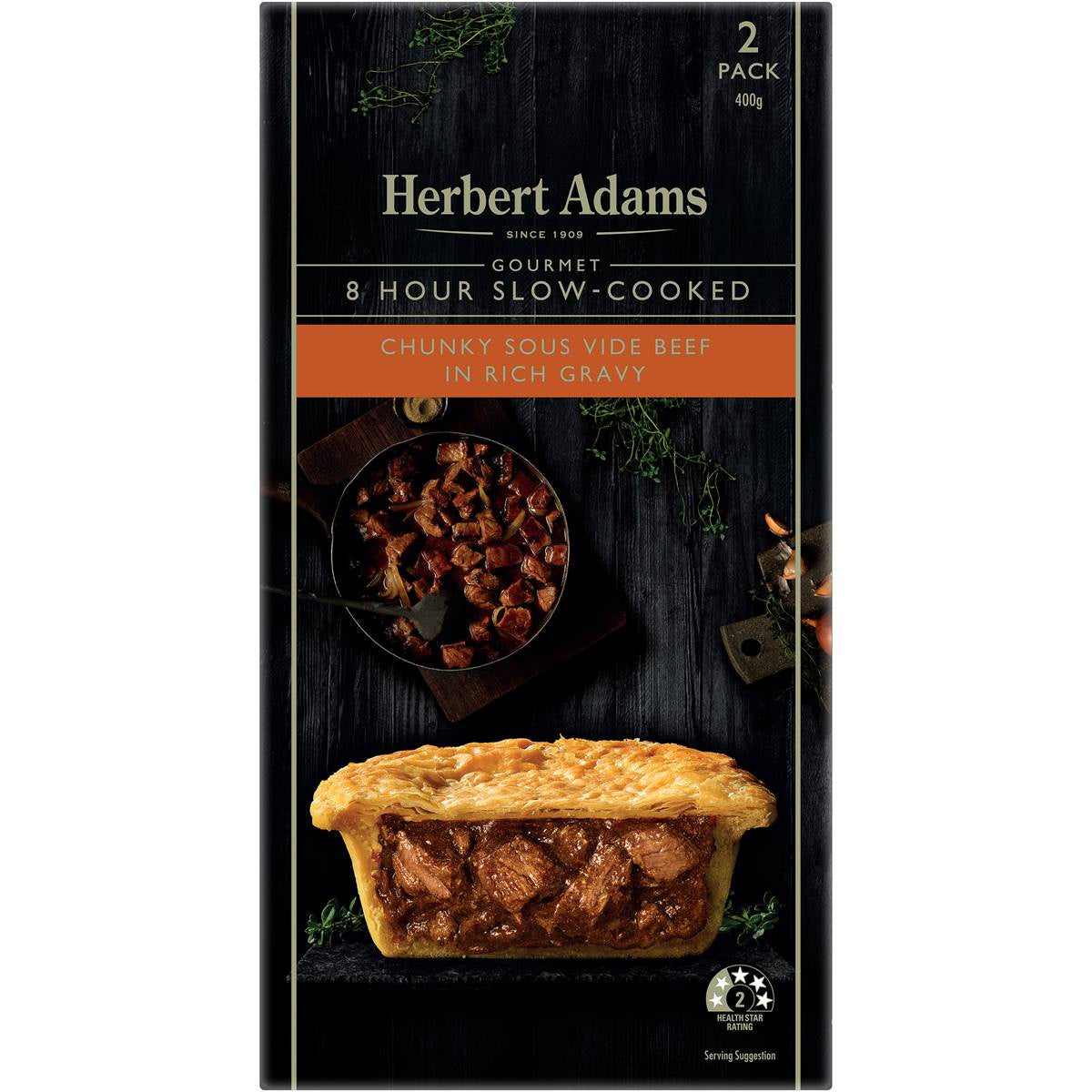 Herbert Adams Slow Cooked Chunky Beef 2pk
