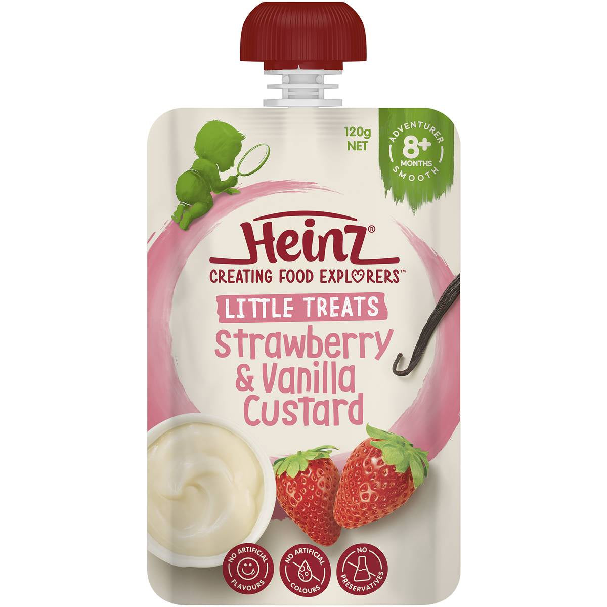 Heinz Strawberry Vanilla Custard Food Pouch 120g