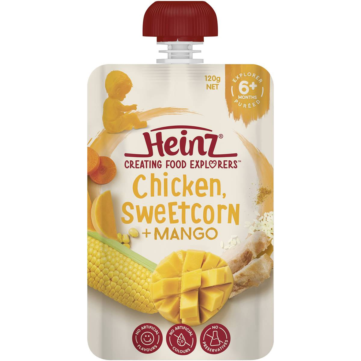 Heinz Chicken Sweet Corn & Mango Food Pouch 120g