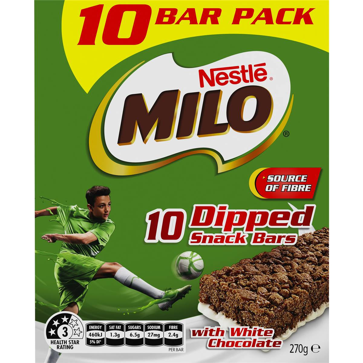 Nestle Milo White Chocolate Dipped Snack Bars 10pk