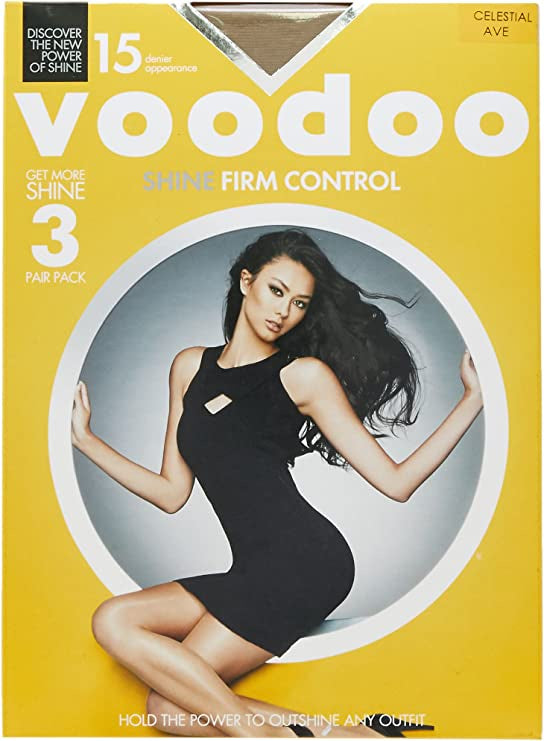 Voodoo Brazillian Shine Firm Control Brief Pantyhose 3pk