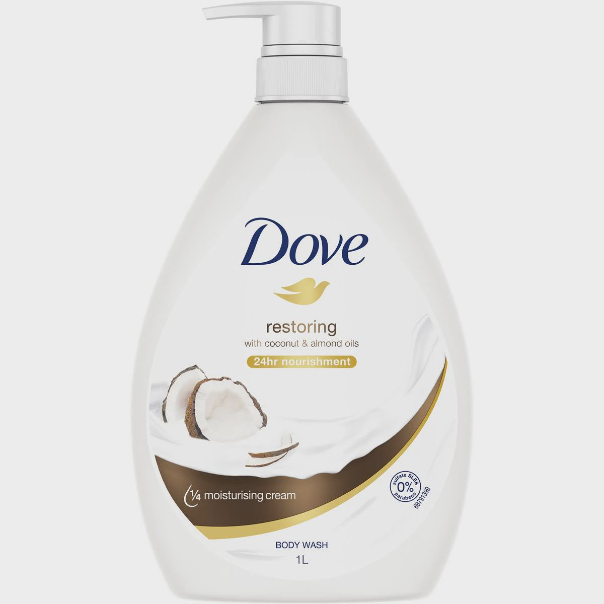 Dove Restoring Coconut & Almond Oil Body Wash 1l