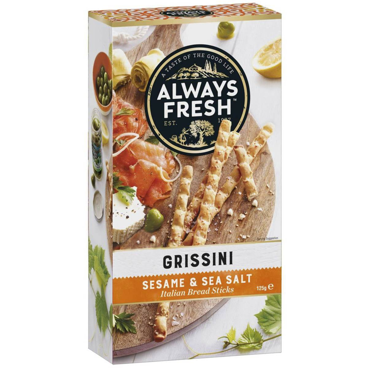 Always Fresh Sesame & Sea Salt Grissini 125g