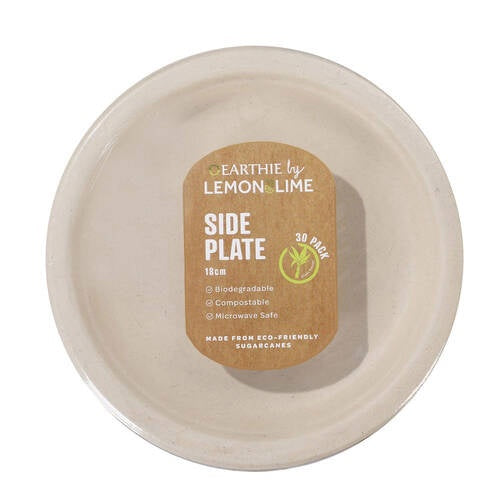 Lemon & Lime Sugarcane Disposable Side Plate 18cm 30pk