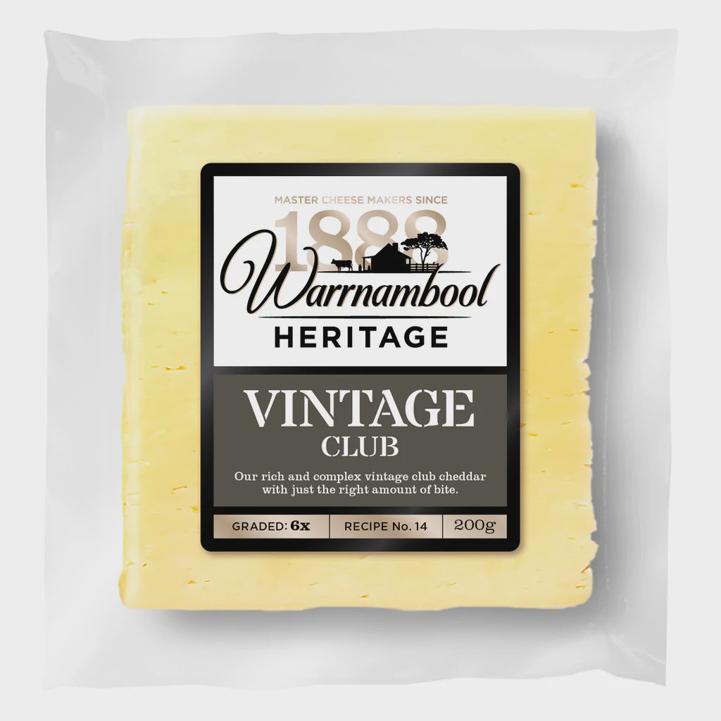 Warrnambool Vintage Club Cheddar Cheese 200g