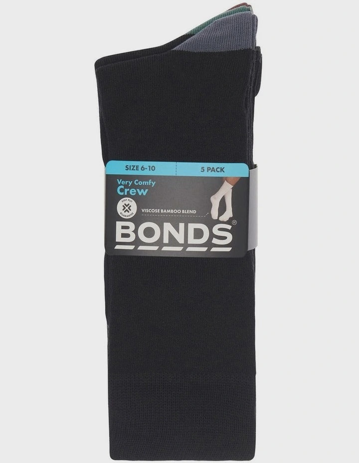 Bonds Bamboo Crew Sock 5pk