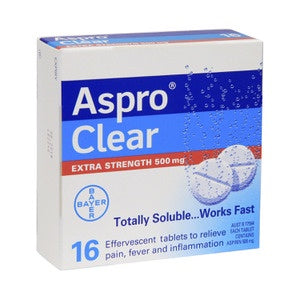 Aspro Clear Extra Strength Pain Relief Soluble Tablets 16pk