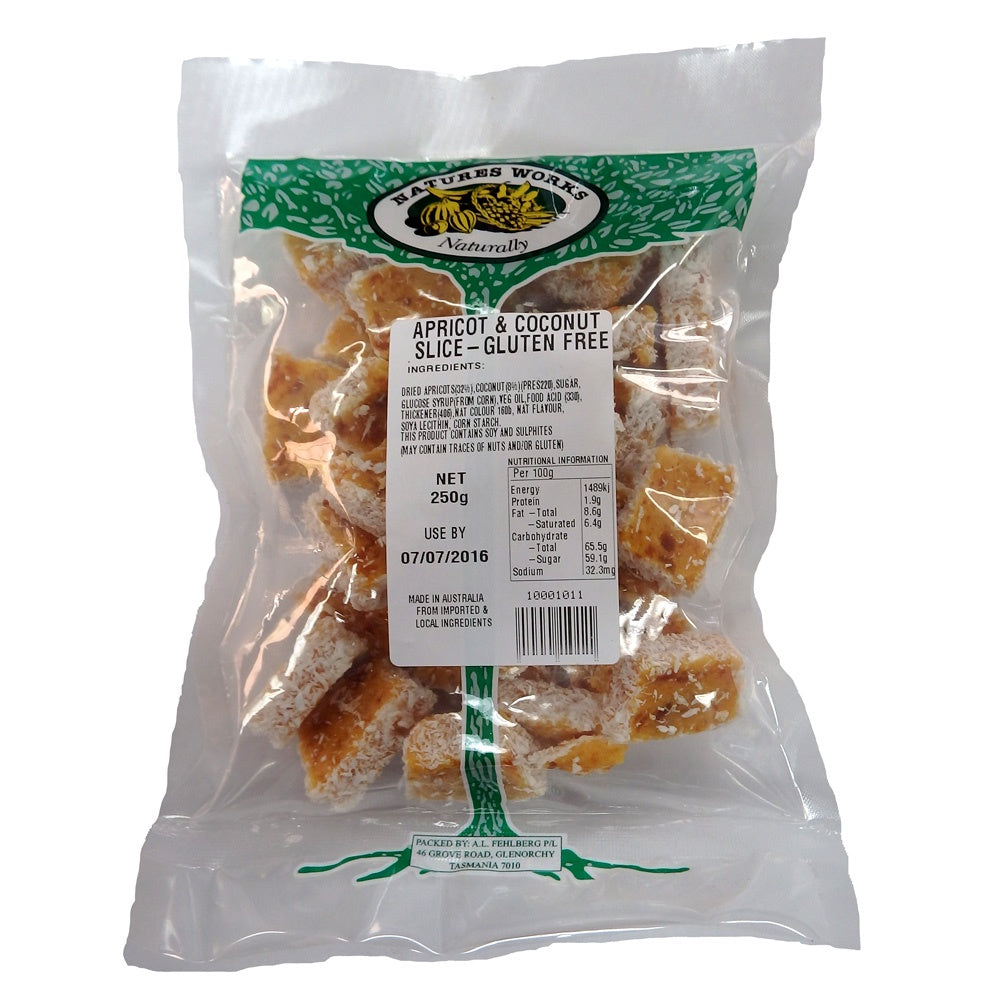 Natures Works Apricot & Coconut Slice 250g