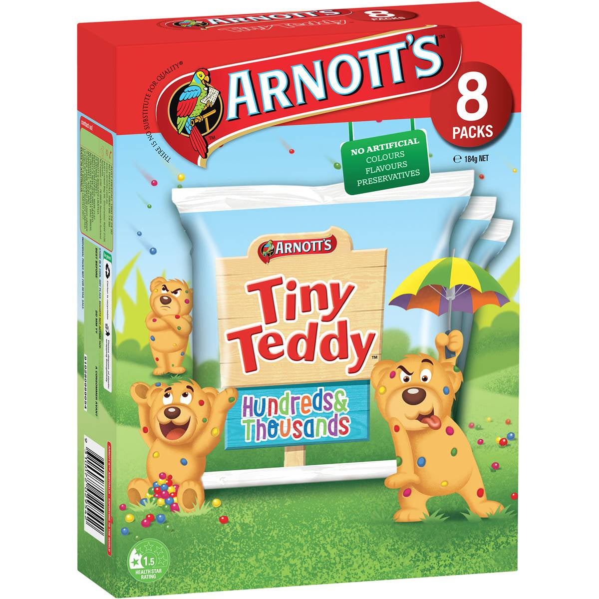 Arnotts Hundreds & Thousands Tiny Teddy 8pk