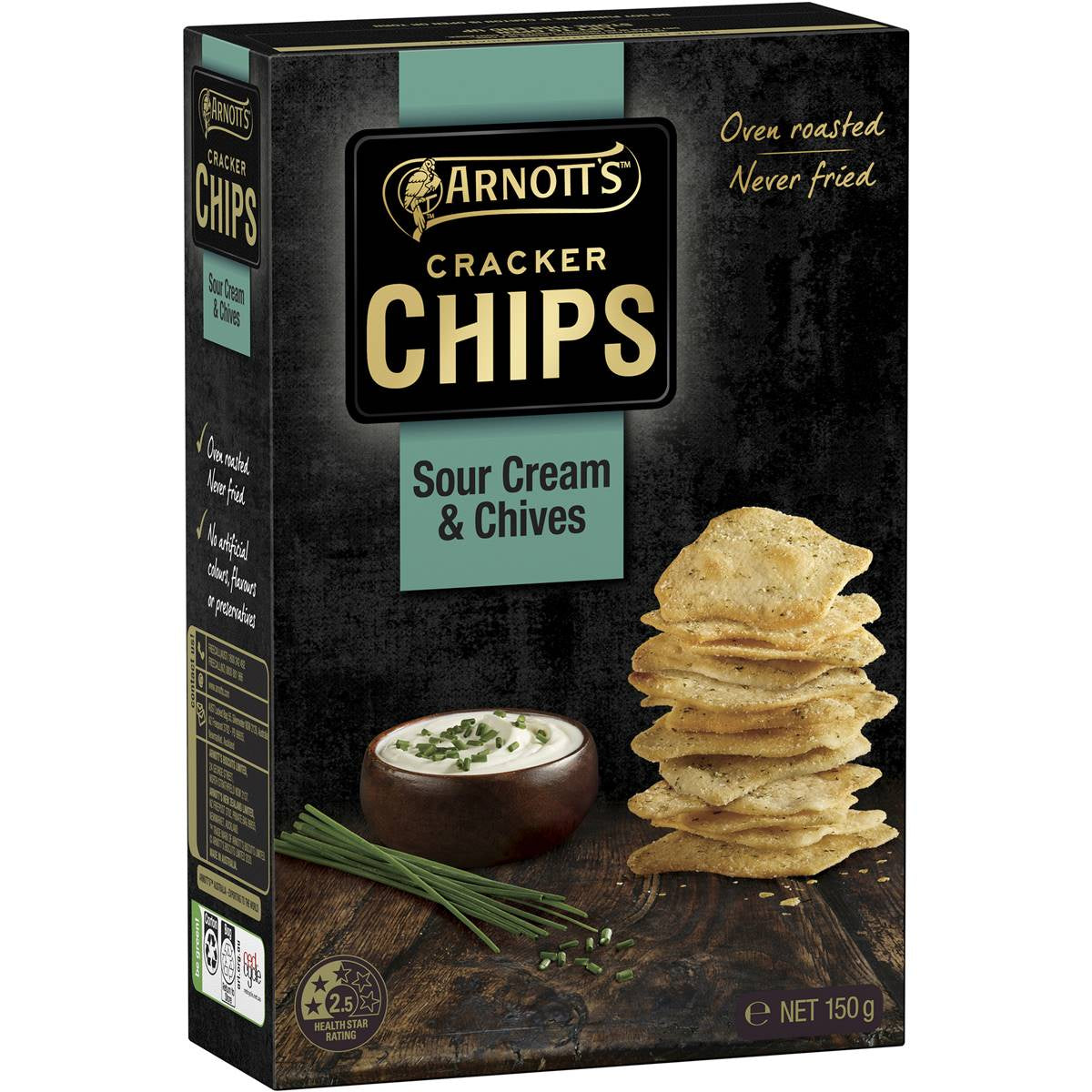 Arnotts Sour Cream & Chives Cracker Chips 150g