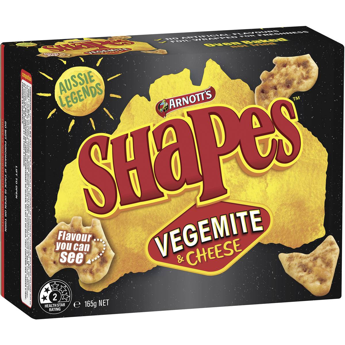 Arnotts Vegemite & Cheese Shapes 165g