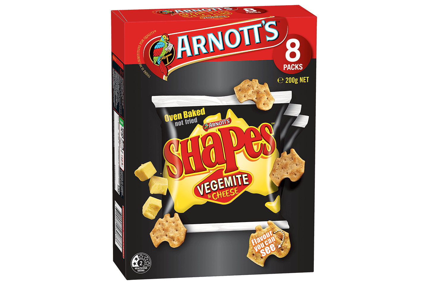 Arnotts Vegemite & Cheese Shapes 8pk