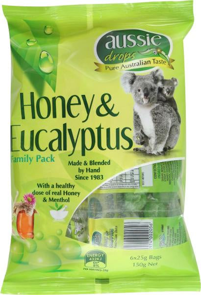 Aussie Eucalyptus and Honey Drops 6pk 150g