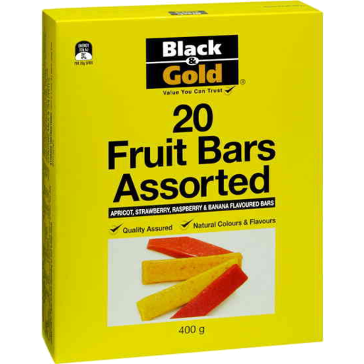 Black & Gold Assorted Fruit Bar 20pk