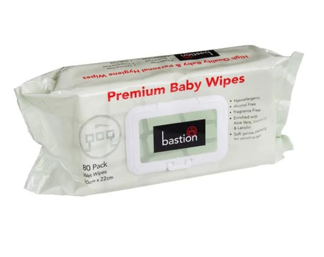 Bastion Premium Baby Wipes 80pk