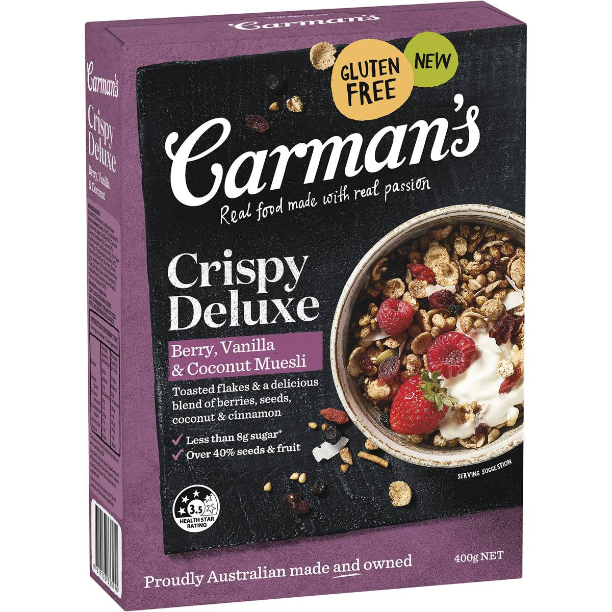 Carmans Berry Vanilla & Coconut Crispy Deluxe Muesli 400g