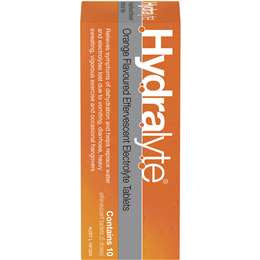 Hydralyte Orange Effervescent Tablets 10pk