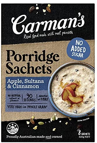 Carmans Apple, Sultana & Cinnamon Gourmet Porridge Sachets 320g 8pk