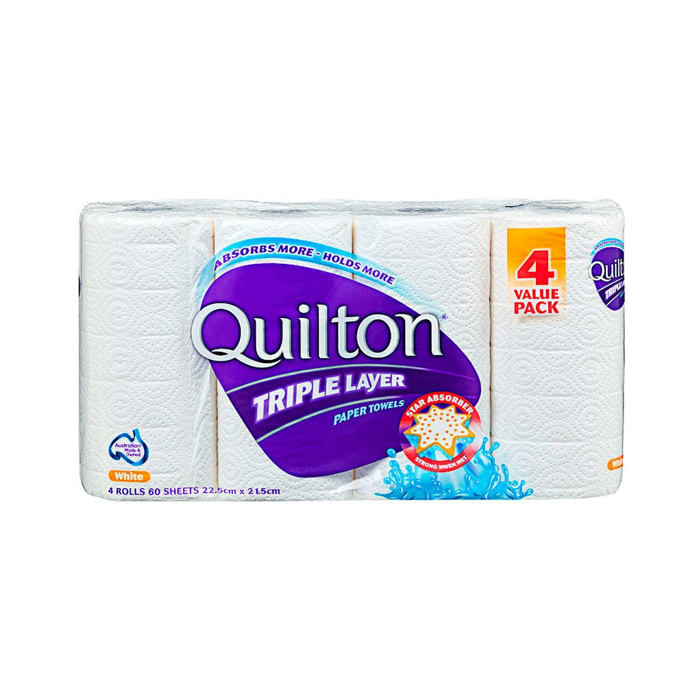 Quilton Triple Layer Paper Towels 60sh 4pk