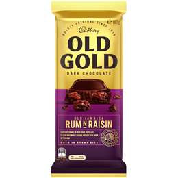 Cadbury Old Gold Old Jamaica Rum n Raisin Chocolate Block 180g