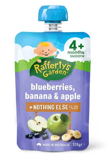 Raffertys Garden Blueberry Banana & Apple 4mths+ 120g