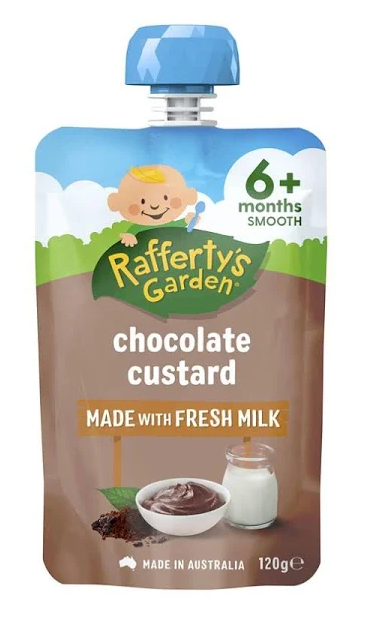 Raffertys Garden Chocolate Custard 6mths + 120g