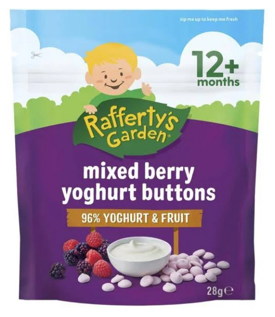 Raffertys Garden Mixed Berry Yoghurt Buttons 12mths+ 120g