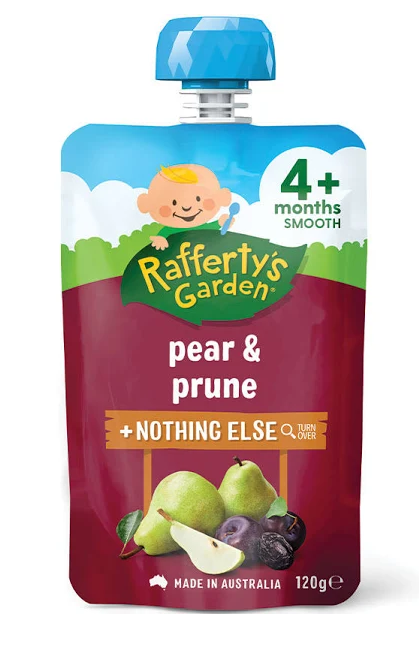 Raffertys Garden Pear & Prune 4mths+ 120g