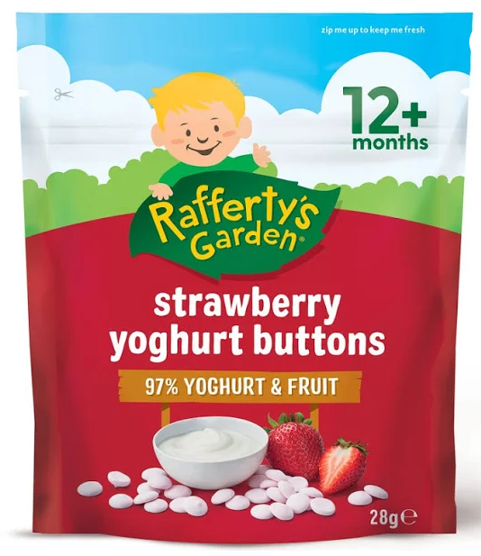 Raffertys Garden Strawberry Yoghurt Buttons 12mths+ 120g