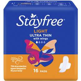 Stayfree Light Ultra Thin with Wings 16pk