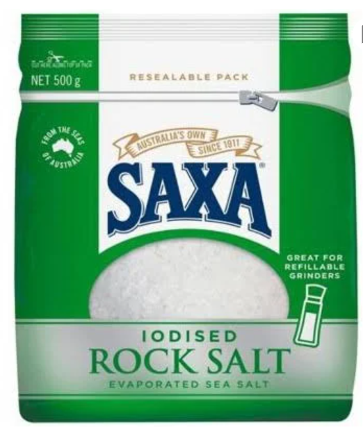 Saxa Iodised Rock Sea Salt 500g